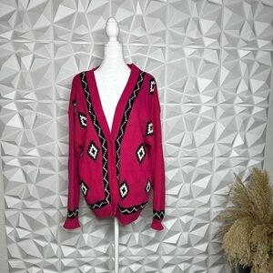 GINA Peters Women’s Vintage Knit Long Sleeve Cardigan Sweater Size Large
